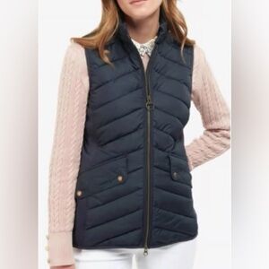 Barbour Navy Quilted Puffer Vest Plus Size 2x